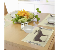 Geometric Elk Animal Art Place Mats