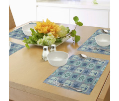 Ships Wheel Turquoise Place Mats