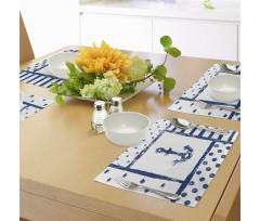 Grunge Boat Navy Theme Place Mats