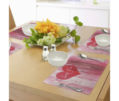 Heart on Wooden Board Place Mats