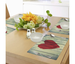 Heart Wooden Wall Place Mats