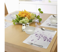 Violet Tree Blossoms Place Mats