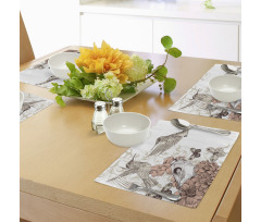 Birds Butterflies Art Place Mats