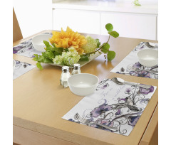 Ornate Flowers Leaves Place Mats