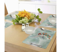 Bird with Flower Branch Place Mats