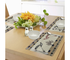 Bamboo Leaf Birds Art Place Mats