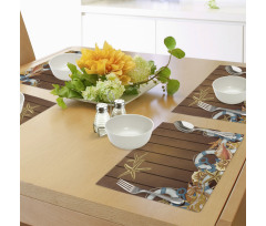 Seashell Anchor Wooden Place Mats