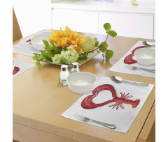 Seafood Lobster Heart Place Mats