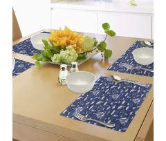 Grunge Anchor Ship Place Mats