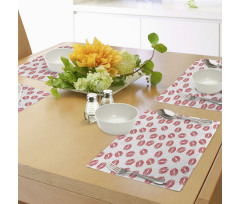 Red Lipsticks Kiss Marks Place Mats