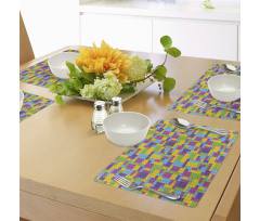 Colorful Blocks Game Cube Place Mats