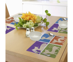 Cartoon Cats Emotions Place Mats