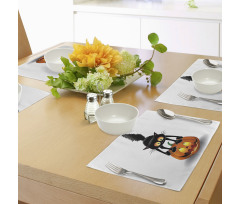 Cartoon Animal on Pumpkin Place Mats