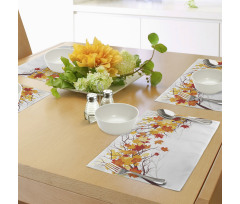 Cartoon Maple Autumn Tree Place Mats