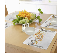 Flying Birds and Leaves Place Mats