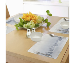 Foggy Weather Trees Place Mats