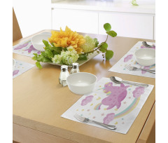 Unicorn with Star Rainbow Place Mats