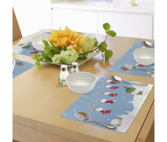 Socks Hanging Bird Place Mats