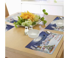 Winter Sky Moon Star Place Mats