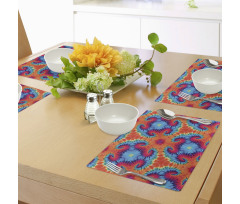 Orange and Blue Motif Colorful Place Mats