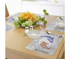 Watercolor Japanese Carps Place Mats