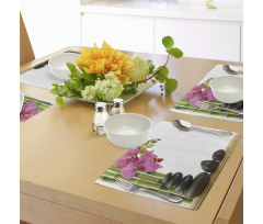 Pink Orchid and Bamboos Place Mats