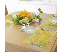 Lemon Orange Circles Place Mats