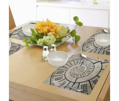 Roman Digit Time Spiral Place Mats