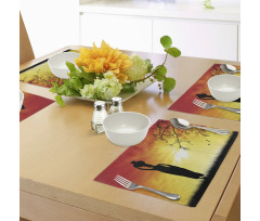 Lady in Sunset Safari Place Mats