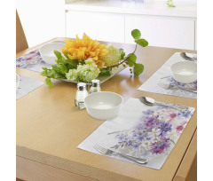 Pink Purple Flowers Place Mats