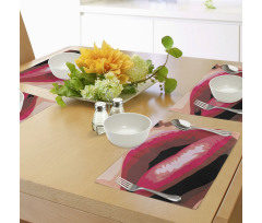 Woman Red Lips Charming Mouth Place Mats