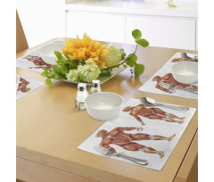 Male Human Body Place Mats