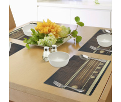 Retro 60s Music Style Place Mats