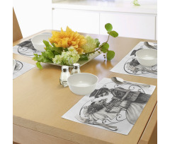 Skeleton Marriage Place Mats