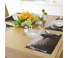 Wild Bear Night Jungle Place Mats