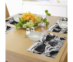 Gothic Sketch Evil Face Place Mats