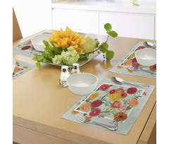 Floral Flower Leaf Place Mats