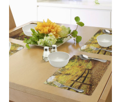 Fall Trees Leaf Road Place Mats