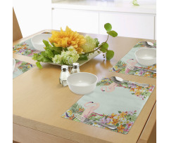 Tropic Flowers Animals Place Mats