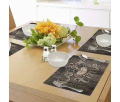 Coffee Time Grunge Back Place Mats