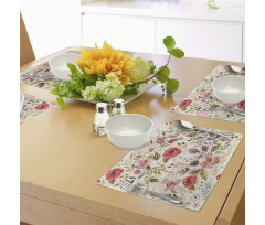 Abstract Flowers Roses Place Mats