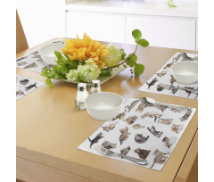 Funny Playful Cats Image Place Mats