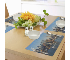 NYC Skyline River Scenery Place Mats