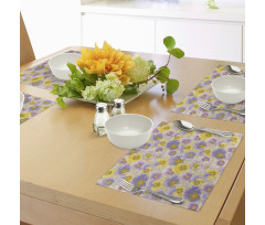 Hand Drawn Pansy Garden Place Mats