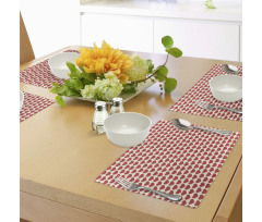 Vibrant Red Hearts Place Mats