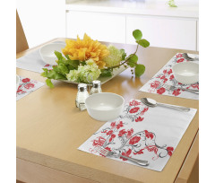 Japanese Flowers Ivy Place Mats