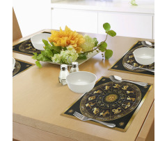 Signs Circle Sun Moon Place Mats