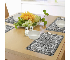 Lace Paisley Black Mehndi Place Mats