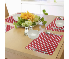 Pop Art White Polka Dots Place Mats