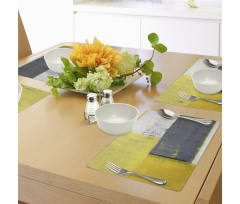 Pale Yellow Squares Place Mats